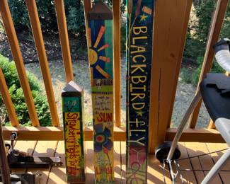 Beatles Lennon, McCartney Stephanie Burgess art poles, set of 3