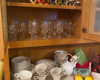 Ben Seidel Dishes, Stemware, East German napkin rings and figures