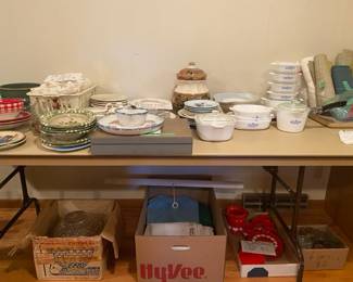 Pyrex Cornflower Dishes, Hummel Year plates