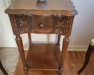 French Carved Vintage Side Table