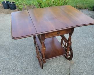 Beautiful Vintage Tea Cart With Fold Up Sides