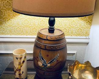 Whiskey Barrel Lamp.