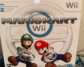 Wii Mariokart Game and Wheel.