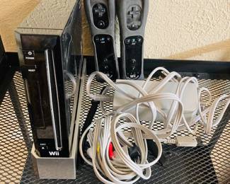 Wii Black Game Console, Nintendo Wii Remote Motion Plus Controllers W/ Silicone Cover.