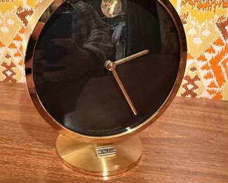MCM Howard Miller brass clock W Germany 