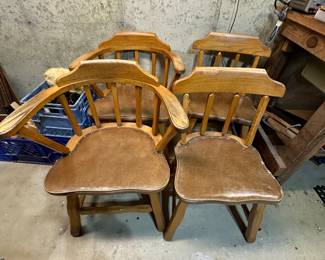 Set of four wooden chairs