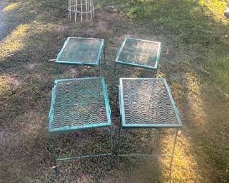 Metal side tables 