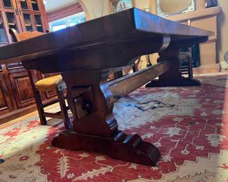 10' long by 4' wide (full board) solid mesquite dining table & 8 chairs