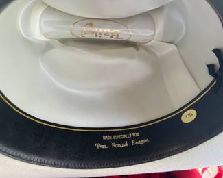 This hat was made for President Reagan and personally given to our Client by Ronald Reagan before the Inauguration. Original box included.