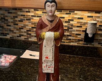 Japanese Samurai Handpainted Polychrome statue Phillipine folk art 18" Tall BUY IT NOW $25