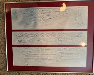 Series of 3 Trains Rubbings BUY IT NOW $50