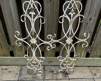 Pair of Scrolled Metal wall art, Shabby Chic, Buy it now the pair for $30