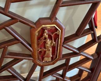 Early 19th Century Authentic Antique A Pair of Chinese Screens Panels/ Window covering 34" x 19" BUY THEM NOW $395 OBO