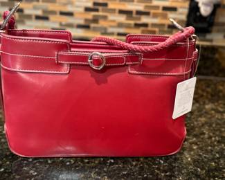 Liz Claiborne Red Leather Handbag BUY IT NOW $16