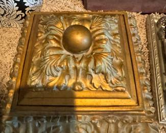 Vintage Gold Acanthus Leaf Victorian Style Box BUY IT NOW $18