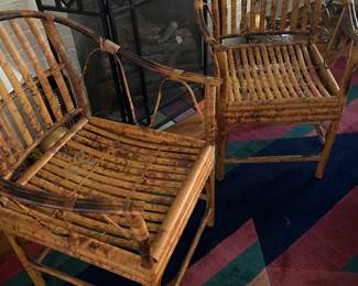 Pair of bamboo tortoise chairs 1960’s