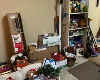 Misc garden supplies and Christmas 