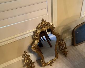 Mirror and candle holders
