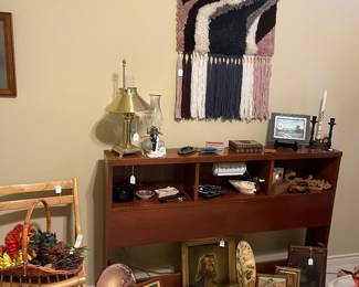 Full size headboard and misc decor