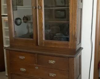 Antique hutch with dresser