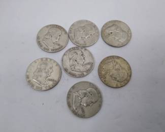 90% Silver Benjamin Half Dollars