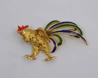 Jomaz Joseph Mazer Rooster Brooch 