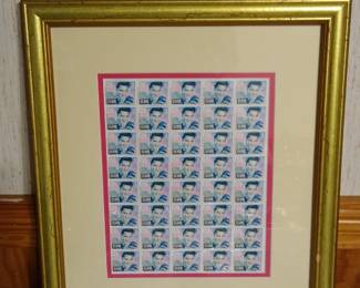 Framed Elvis Presley Stamp Sheet 
