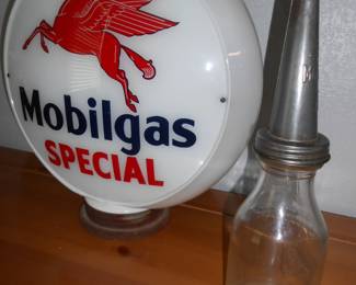 Mobil Gas Globe & Mobil Oil Bottle