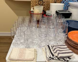 Acrylic glasses that are dishwasher safe.   Dish towels.