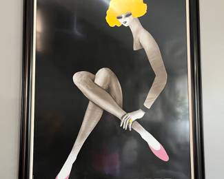 Bally Blonde Original vintage poster from 1980s in a custom frame.  Size is 70 x 54 inches. 