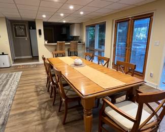 Pottery Barn Farmhouse table and 8
Chairs