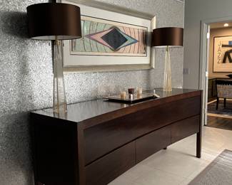 Holly Hunt credenza.  Solid walnut.  90 inches wide by 24 deep. 