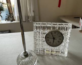 Waterford crystal clock and pen holder