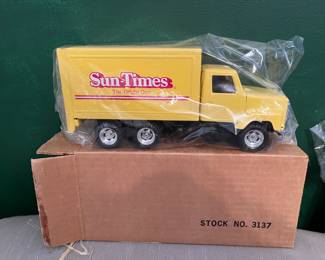 (3) Ertl pressed steel Sun Times delivery trucks - new in box!