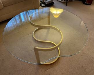 Glass/brass coffee table