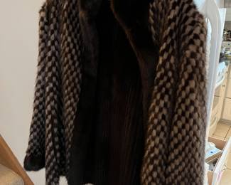 Checkerboard reversable mink jacket!
