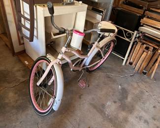 Pink and White Bicycle 