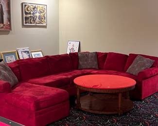 Larger red sectional sofa