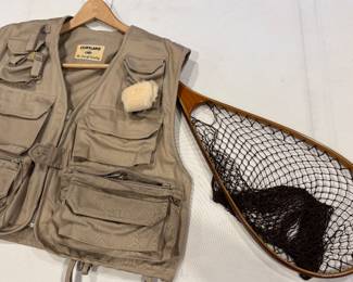 Fly fishing vest and net