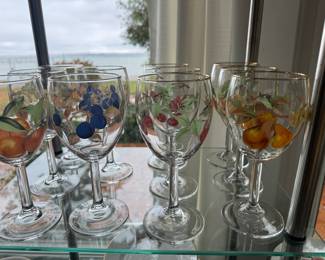Painted fruit glasses
