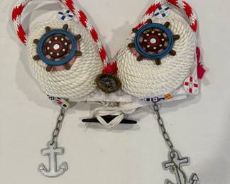 breast cancer benefit bra, artist commissioned nautical theme