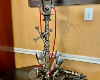 Handmade Sculpture Made of Car Parts & Tools