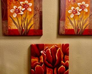 Colorful floral trio