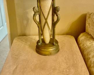 Marvelous pair vintage lion head lamps