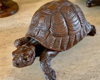 Red Mill Carved Wooden Turtle
