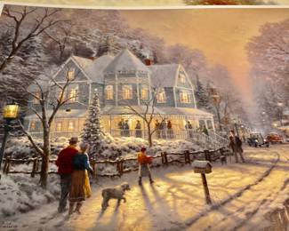 Thomas Kinkade A Holiday Gathering Print