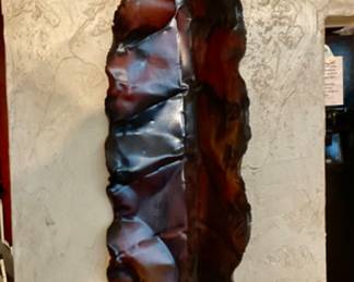 Long metal leaf wall hanging