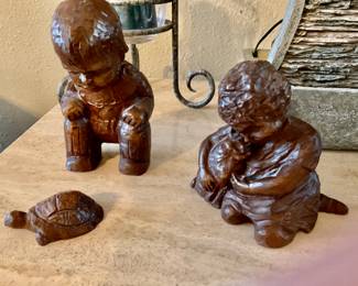 Red Mill Boy Squatting & Girl w/ Cat