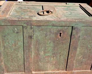 1870's LARGE STAGECOACH IRON LOCKBOX