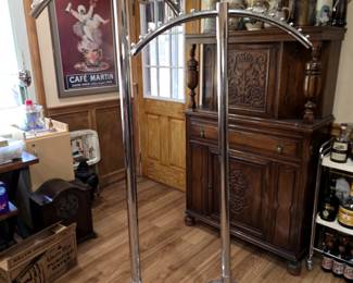MID CENTURY CHROME CLOTHES RACKS FROM BRANDEIS DEPT. STORE of OMAHA